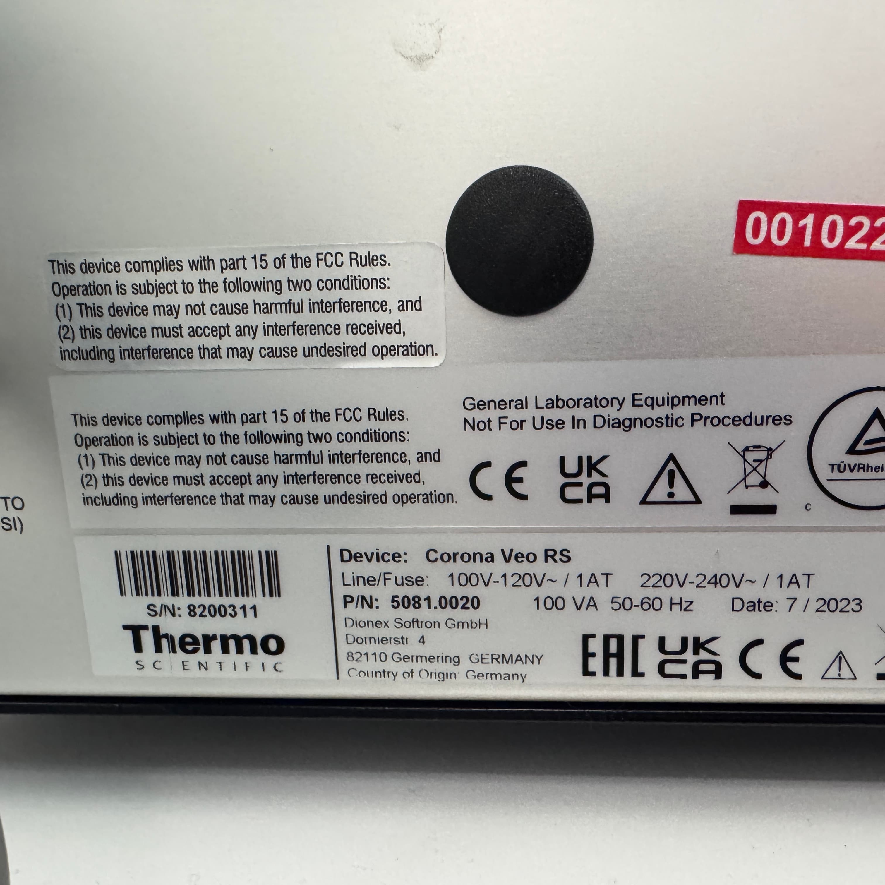 Thermo Scientific Corona Veo RS CAD with Peak 1010 Nitrogen Generator 2023